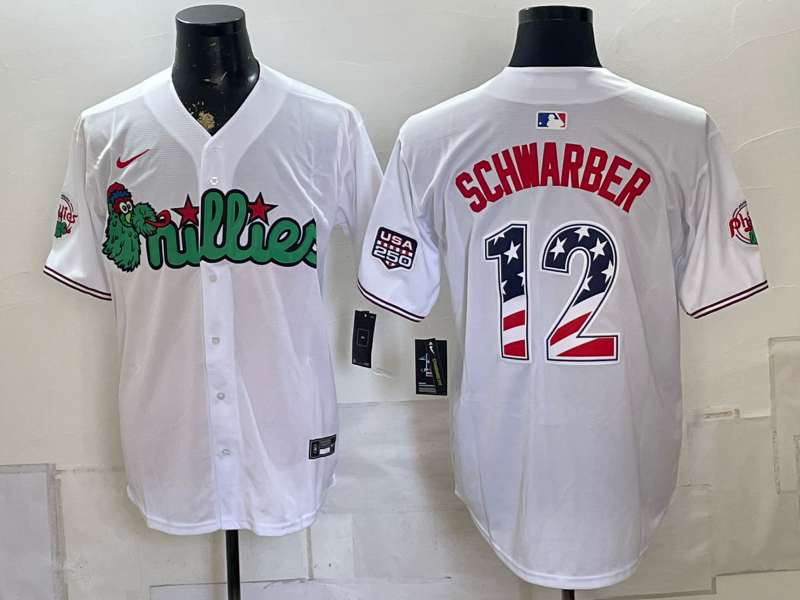 Men 2026 Philadelphia Phillies #12 Schwarber white Game Nike MLB Jersey 0826001->philadelphia phillies->MLB Jersey
